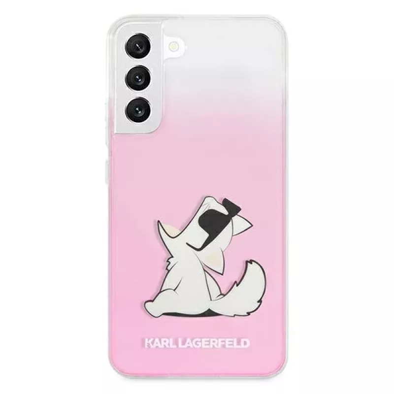 Karl Lagerfeld KLHCS22MCFNRCPI custodia rigida per Samsung Galaxy S22+ / S906 - rosa Choupette Eat