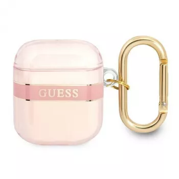 Guess GUA2HHTSP custodia protettiva Strap Collection per Apple AirPods 1/2 - rosa