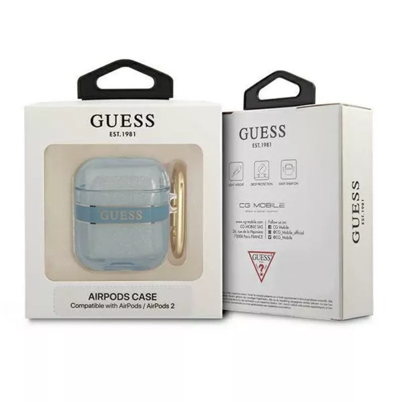 Guess GUA2HHTSB AirPods 1/2 custodia blu Strap Collection