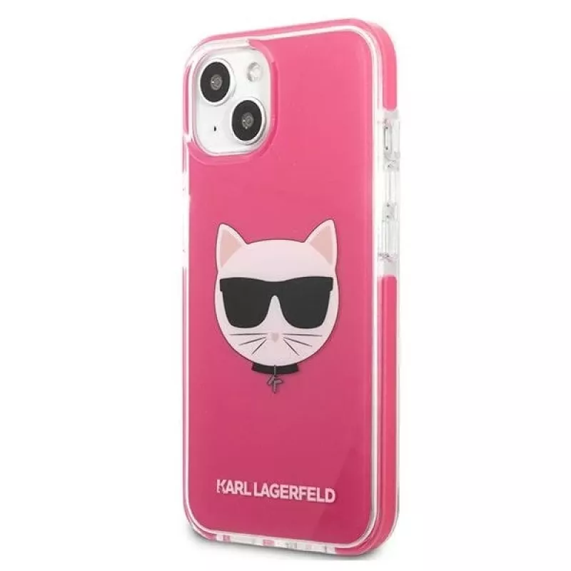 Karl Lagerfeld KLHCP13MTPECPI iPhone 13 / 14 / 15 6.1 custodia rigida fucsia Choupette Head