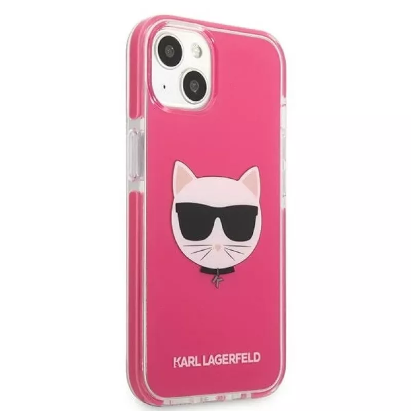 Karl Lagerfeld KLHCP13MTPECPI iPhone 13 / 14 / 15 6.1 custodia rigida fucsia Choupette Head