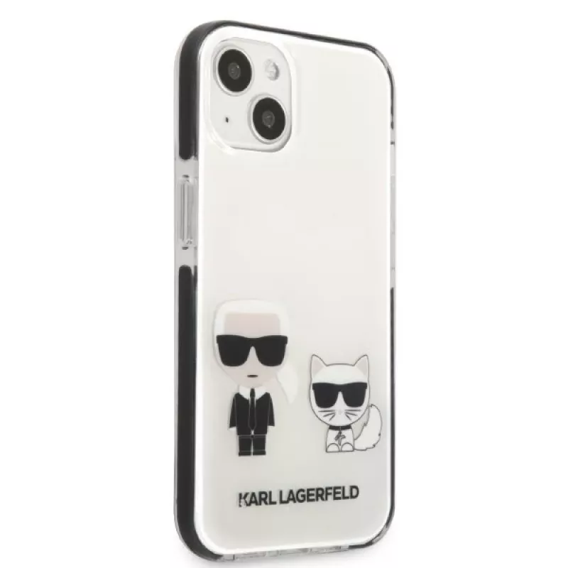 KARL LAGERFELD custodia rigida per iPhone 13 mini bianca Karl & Choupette