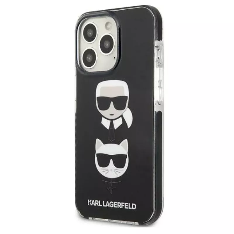 Karl Lagerfeld KLHCP13LTPE2TK iPhone 13 Pro / 13 6.1 custodia rigida nera Karl & Choupette Head