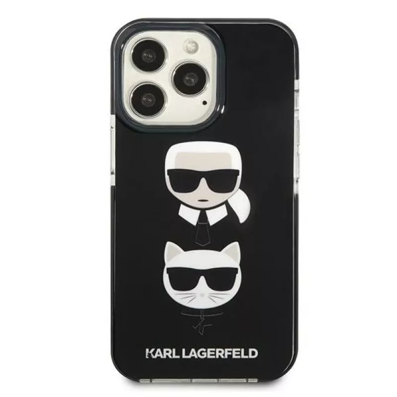 Karl Lagerfeld KLHCP13LTPE2TK iPhone 13 Pro / 13 6.1 custodia rigida nera Karl & Choupette Head