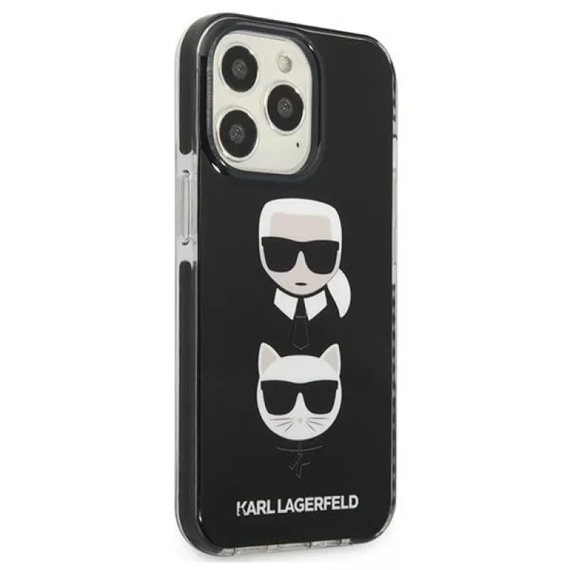 Karl Lagerfeld KLHCP13LTPE2TK iPhone 13 Pro / 13 6.1 custodia rigida nera Karl & Choupette Head