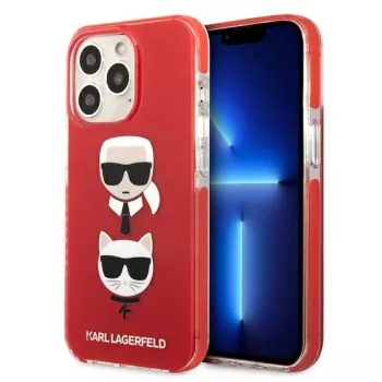 Karl Lagerfeld KLHCP13LTPE2TR iPhone 13 Pro / 13 6.1 custodia rigida rossa Karl & Choupette Head