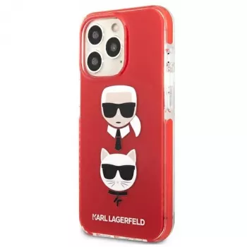 Karl Lagerfeld KLHCP13LTPE2TR iPhone 13 Pro / 13 6.1 custodia rigida rossa Karl & Choupette Head