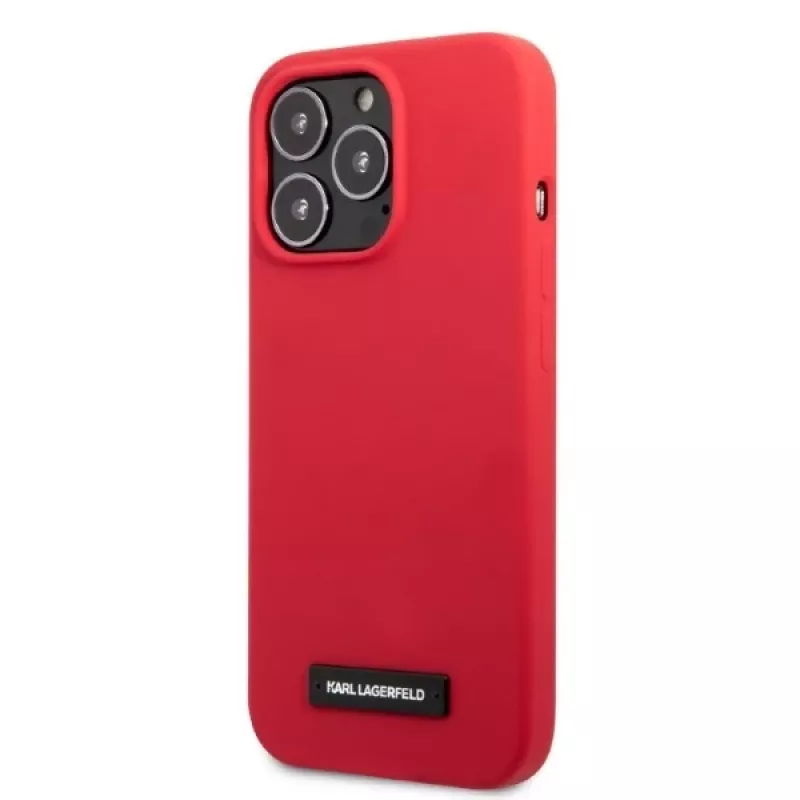 Karl Lagerfeld KLHCP13LSLMP1R custodia rigida in silicone Plaque per iPhone 13 Pro / 13 6,1