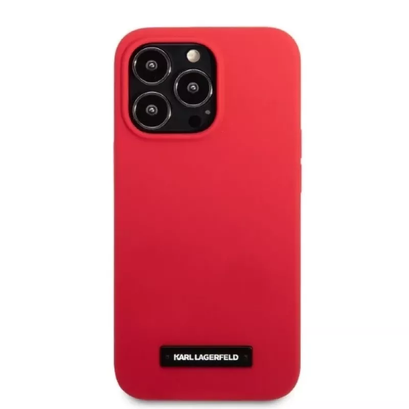 Karl Lagerfeld KLHCP13LSLMP1R custodia rigida in silicone Plaque per iPhone 13 Pro / 13 6,1