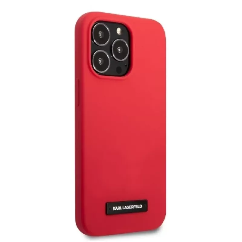 Karl Lagerfeld KLHCP13LSLMP1R custodia rigida in silicone Plaque per iPhone 13 Pro / 13 6,1