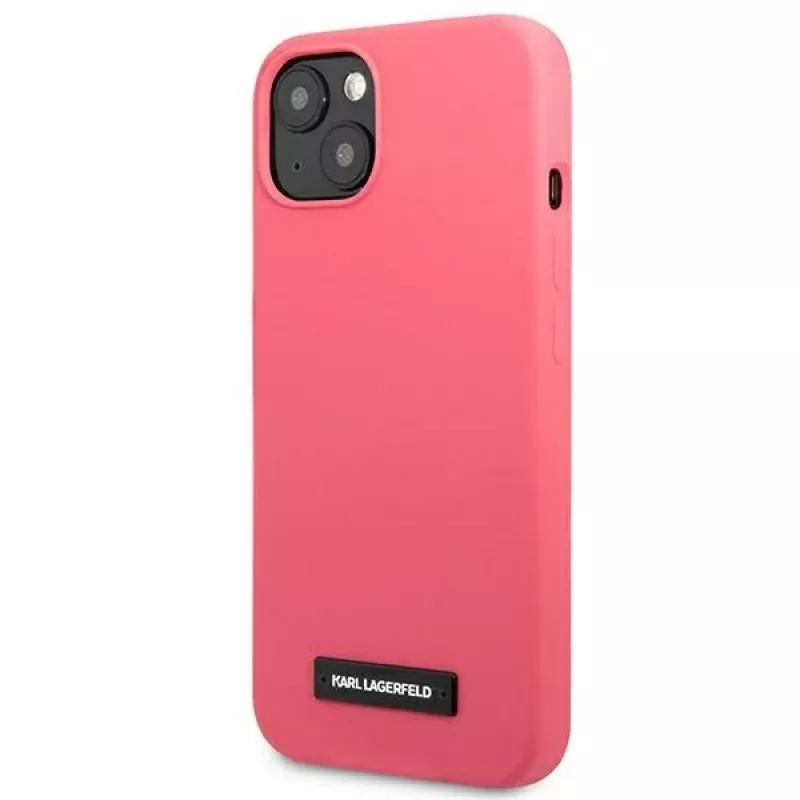 Karl Lagerfeld KLHCP13SSLMP1PI retro in silicone con placca per iPhone 13 Mini 5,4
