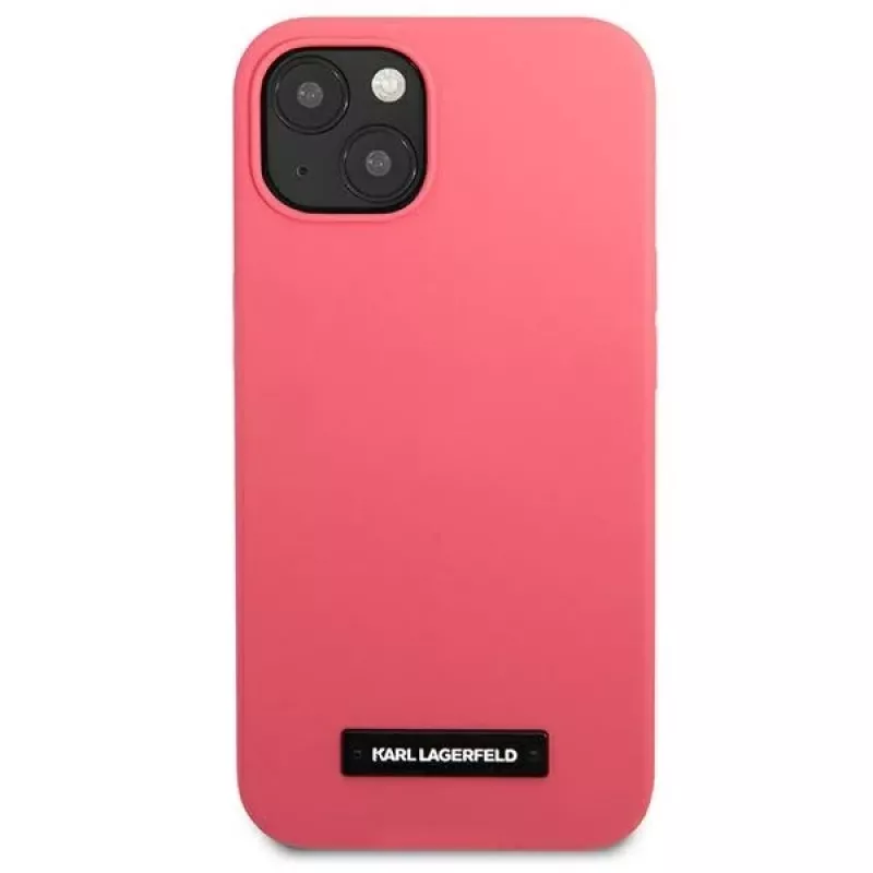 Karl Lagerfeld KLHCP13SSLMP1PI retro in silicone con placca per iPhone 13 Mini 5,4