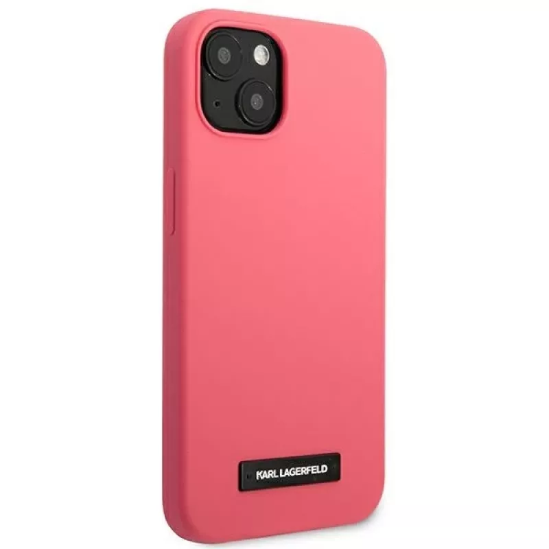 Karl Lagerfeld KLHCP13SSLMP1PI retro in silicone con placca per iPhone 13 Mini 5,4