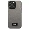 Karl Lagerfeld KLHCP13LSFMP2DG custodia rigida Saffiano Plaque per iPhone 13 Pro / 13 6,1