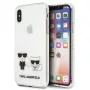 Karl Lagerfeld KLHCI65CKTR Custodia rigida per Apple iPhone Xs Max, trasparente, design Karl & Choupette