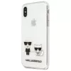 Karl Lagerfeld KLHCI65CKTR Custodia rigida per Apple iPhone Xs Max, trasparente, design Karl & Choupette