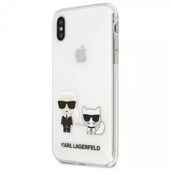 Karl Lagerfeld KLHCI65CKTR Custodia rigida per Apple iPhone Xs Max, trasparente, design Karl & Choupette