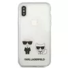 Karl Lagerfeld KLHCI65CKTR Custodia rigida per Apple iPhone Xs Max, trasparente, design Karl & Choupette