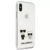 Karl Lagerfeld KLHCI65CKTR Custodia rigida per Apple iPhone Xs Max, trasparente, design Karl & Choupette