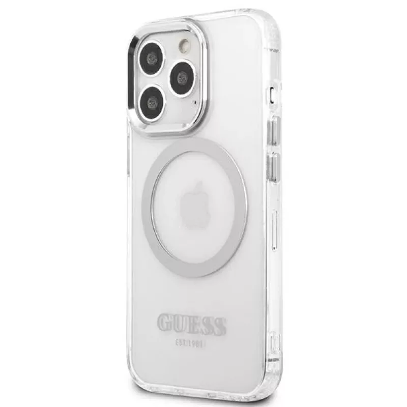 Guess GUHMP13LHTRMS Custodia rigida Metal Outline MagSafe per iPhone 13 Pro / iPhone 13 6,1