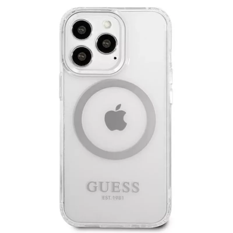 Guess GUHMP13LHTRMS Custodia rigida Metal Outline MagSafe per iPhone 13 Pro / iPhone 13 6,1