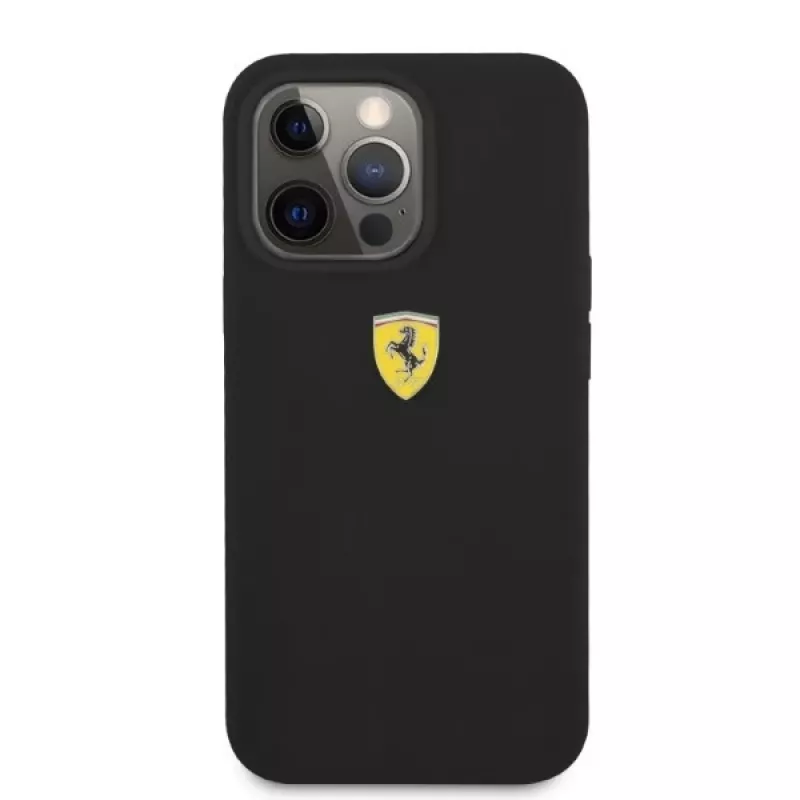 Ferrari FESSIHMP13LBK Custodia rigida in silicone MagSafe per iPhone 13 Pro / 13 nero