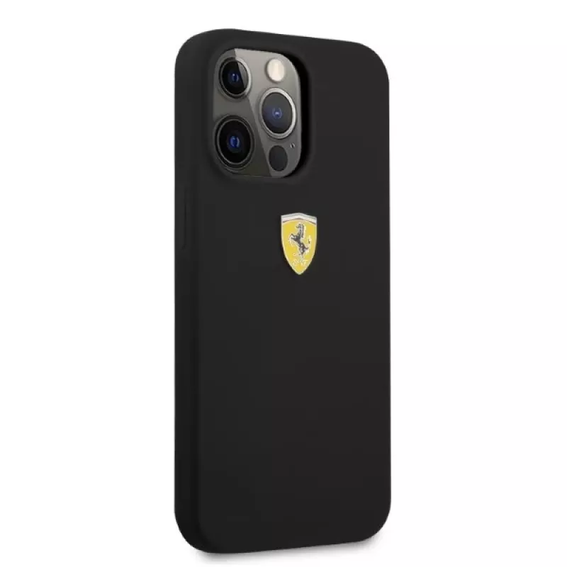 Ferrari FESSIHMP13LBK Custodia rigida in silicone MagSafe per iPhone 13 Pro / 13 nero