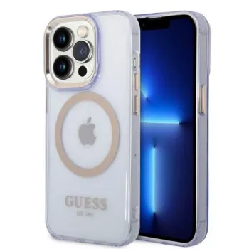 Guess Custodia rigida Gold Outline Translucent per Apple iPhone 14 Pro 6,1