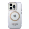 Guess Custodia rigida Gold Outline Translucent per Apple iPhone 14 Pro 6,1