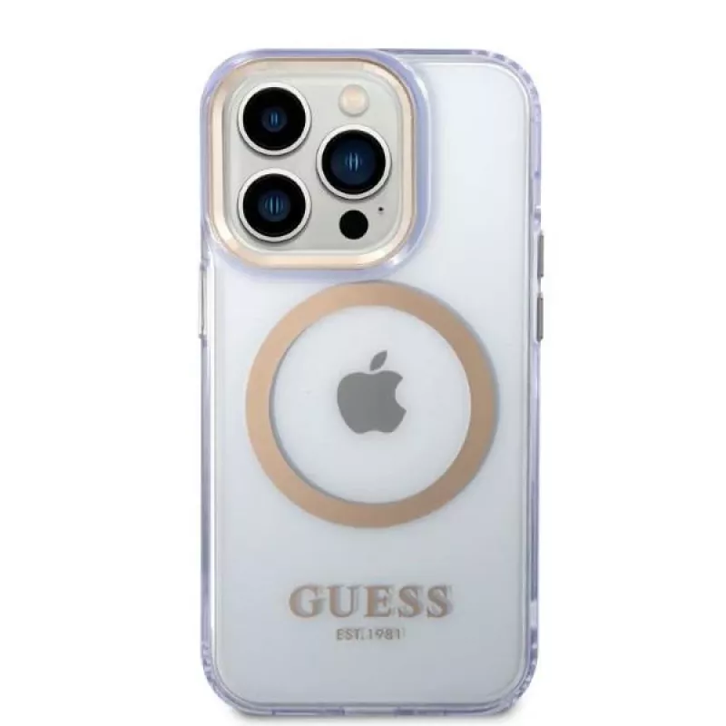 Guess Custodia rigida Gold Outline Translucent per Apple iPhone 14 Pro 6,1