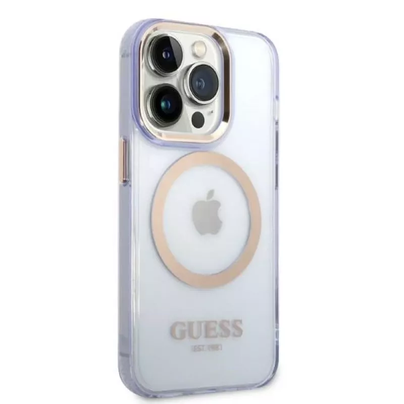 Guess Custodia rigida Gold Outline Translucent per Apple iPhone 14 Pro 6,1