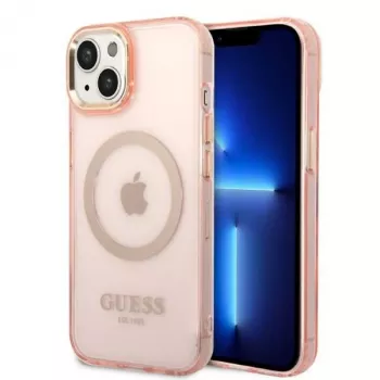 Guess Custodia rigida Gold Outline Translucent MagSafe per iPhone 13/14/15 6,1