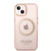 Guess Custodia rigida Gold Outline Translucent MagSafe per iPhone 13/14/15 6,1