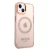 Guess Custodia rigida Gold Outline Translucent MagSafe per iPhone 13/14/15 6,1