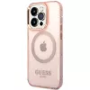 Guess Custodia rigida Gold Outline Translucent MagSafe per iPhone 14 Pro Max 6,7