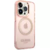 Guess Custodia rigida Gold Outline Translucent MagSafe per iPhone 14 Pro Max 6,7