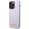 Guess GUHMP14LSBPLU Custodia rigida in silicone con logo plate per Apple iPhone 14 Pro 6,1