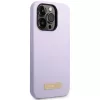 Guess GUHMP14LSBPLU Custodia rigida in silicone con logo plate per Apple iPhone 14 Pro 6,1