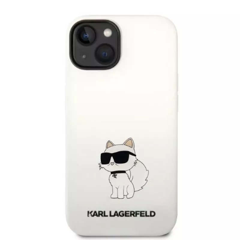 Karl Lagerfeld KLHMP14MSNCHBCH Custodia rigida in silicone MagSafe per iPhone 14 Plus / 15 Plus 6,7