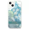 Guess GUHCP14SLFLSN Custodia rigida Flower Liquid Glitter per Apple iPhone 13 / 14 / 15 6,1