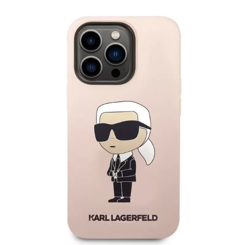 Karl Lagerfeld KLHCP14XSNIKBCP Custodia rigida in silicone Ikonik per iPhone 14 Pro Max 6,7