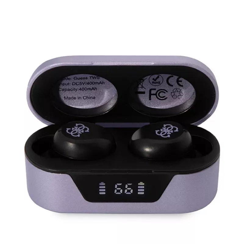 Guess GUTWST31EU Auricolari True Wireless Stereo Bluetooth 5.3 con custodia di ricarica - viola