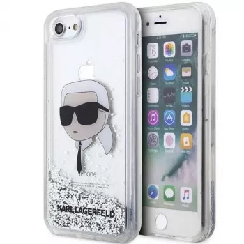 Karl Lagerfeld KLHCI8LNKHCH Custodia rigida Glitter Karl Head per iPhone 7/8/SE 2020/SE 2022, argento