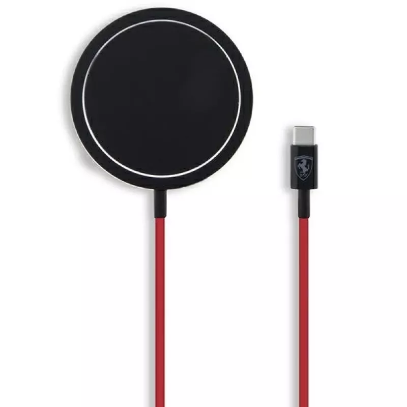 Ferrari FECBMSMENK 15W MagSafe Wireless Charging Pad - nero