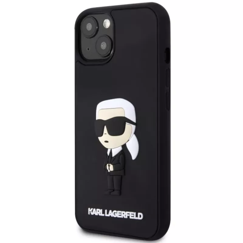 Karl Lagerfeld KLHCP14M3DRKINK Hardcase Rubber Ikonik 3D per iPhone 14 Plus / 15 Plus 6.7 nero
