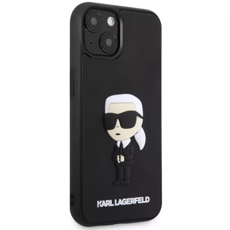 Karl Lagerfeld KLHCP14M3DRKINK Hardcase Rubber Ikonik 3D per iPhone 14 Plus / 15 Plus 6.7 nero