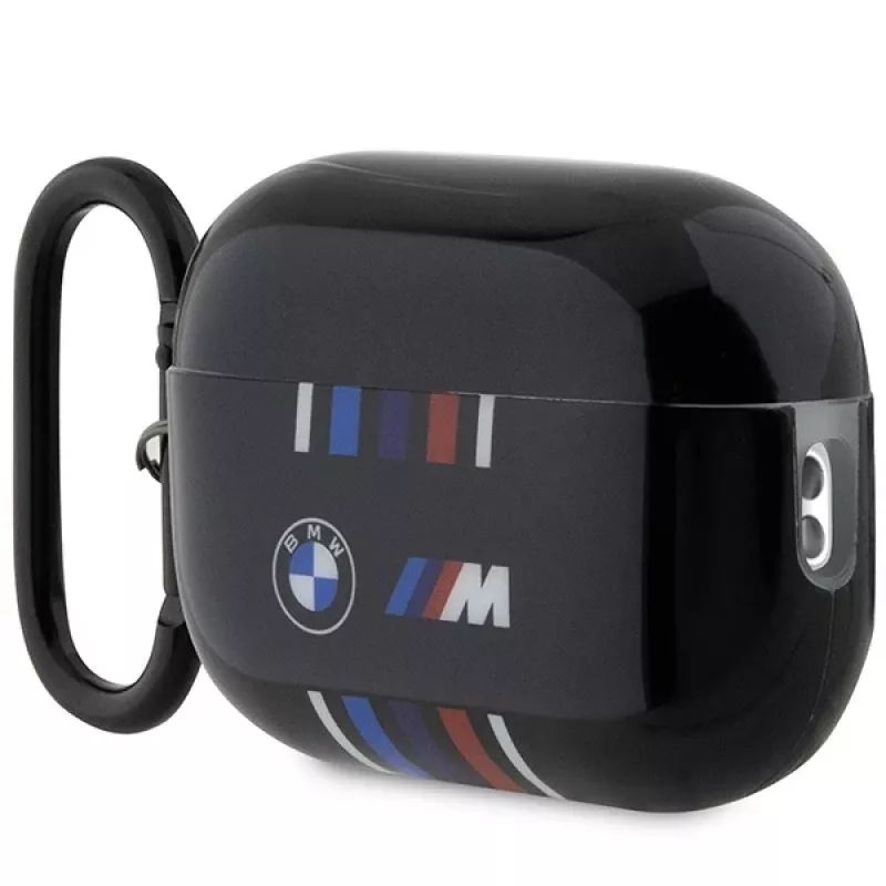 BMW custodia protettiva per AirPods Pro 2ª generazione, nera, con design M-Stripe