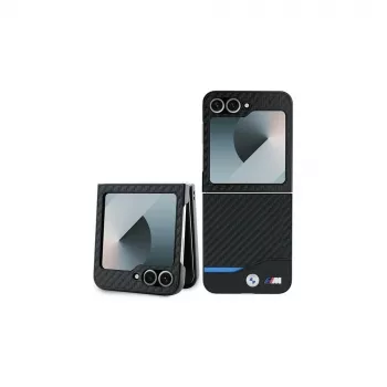 BMW Hardcase Carbon Blue Line per Samsung Galaxy Z Flip6 / Z Flip7 FE - nero