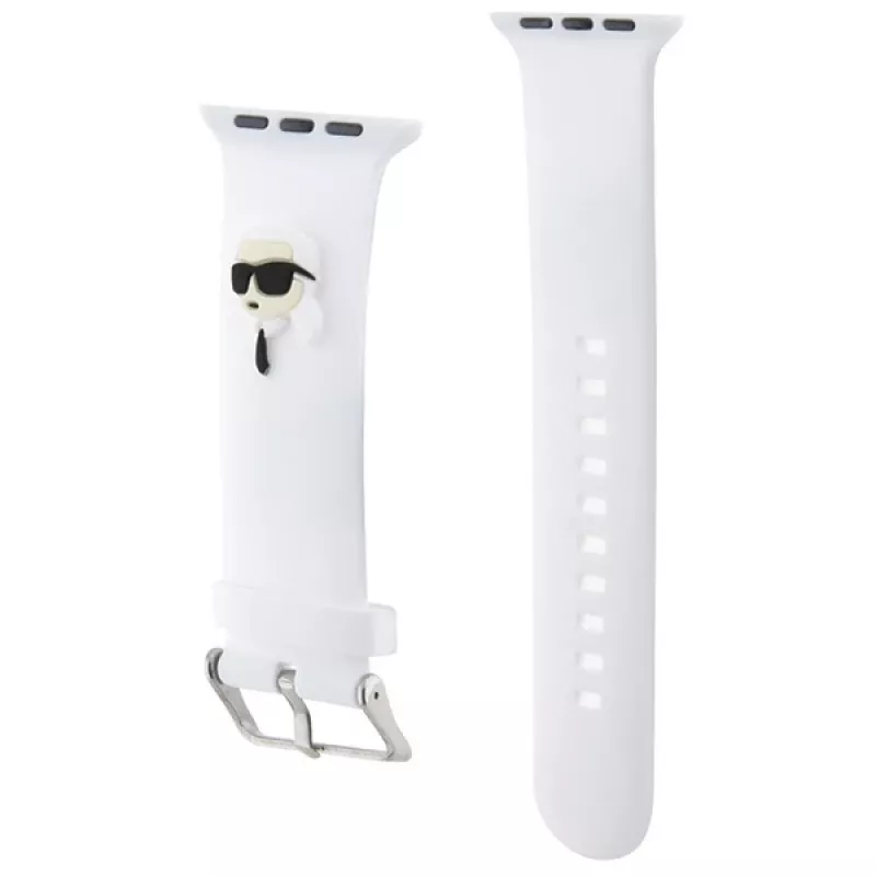 Karl Lagerfeld 3D Rubber Karl Head bracciale Apple Watch 42/44/45/49mm bianco