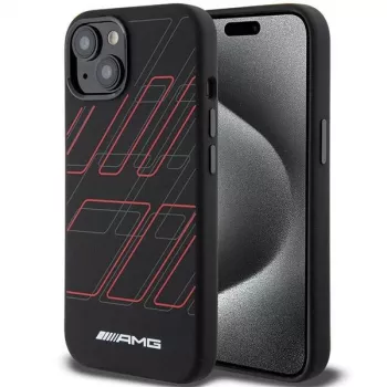 AMG AMHMP15S23SSPK Hardcase Silicone grande motivo a rombi MagSafe per iPhone 15/14/13 6.1 nero